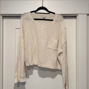American Eagle Outfitters Cream Knit Sweater